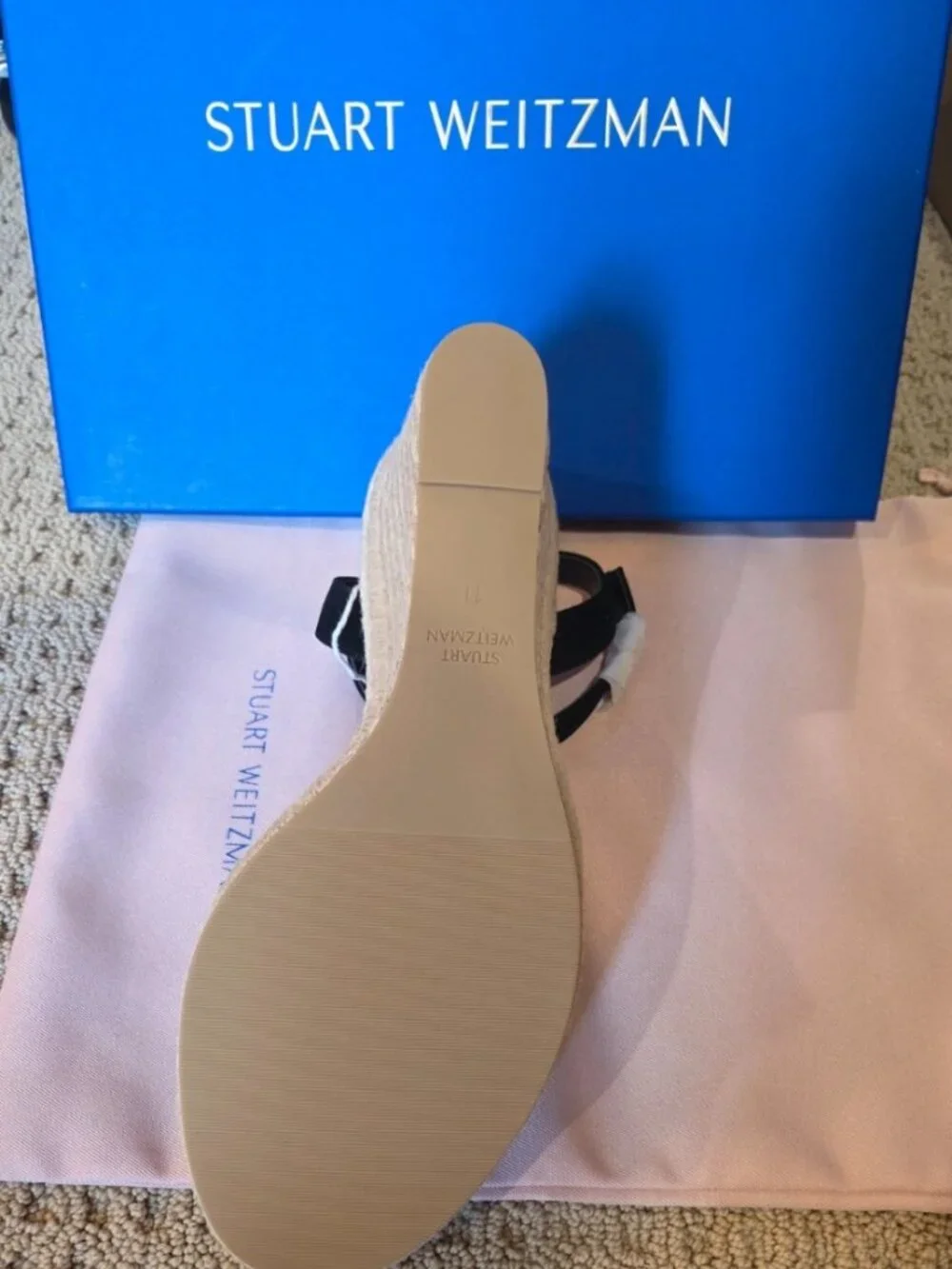 NWT Stuart Weitzman Teddi Espadrille Wedge Sandals 41.5 US 11